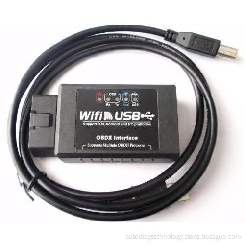 Can Work with iPhone, iPad, iPod Elm327 WiFi/USB Auto Diagnostic Interface Accessory